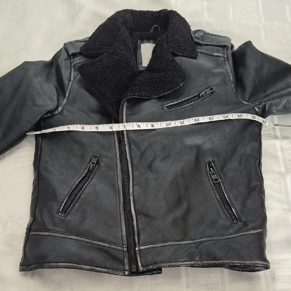 Zara Black Kids Faux Leather with Gray Hat - Picture 7 of 16